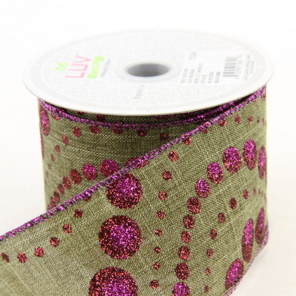 2.5"X10YD CANVAS GLTZ DOTS A4