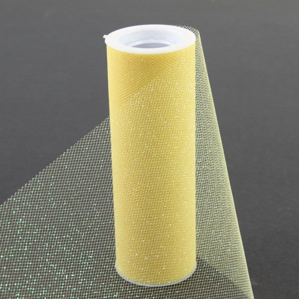 6"X10YD GLITTER TULLE CANARY