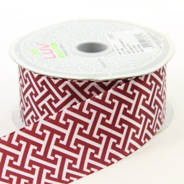 1.5" X 10 YD SATIN GREEK KEY RIBBON