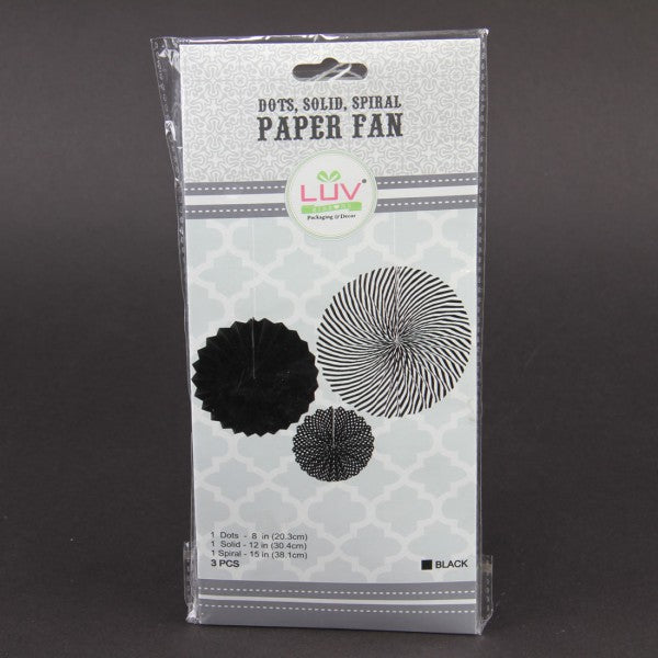 SPIRAL PAPER FAN 3/SET