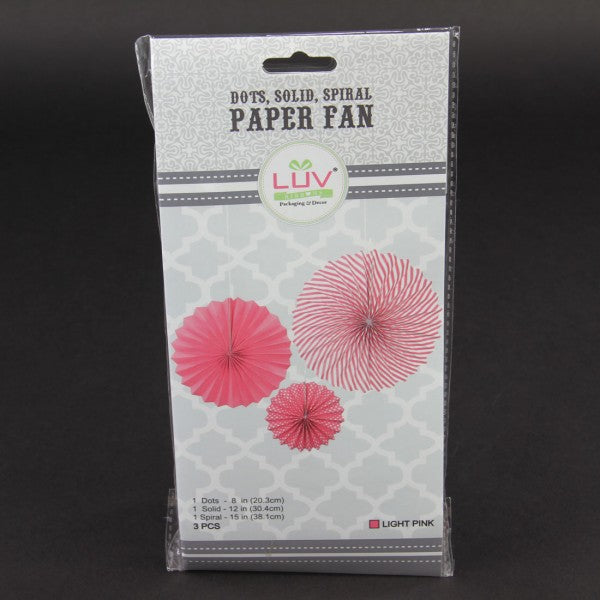 SPIRAL PAPER FAN 3/SET