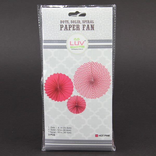 SPIRAL PAPER FAN 3/SET