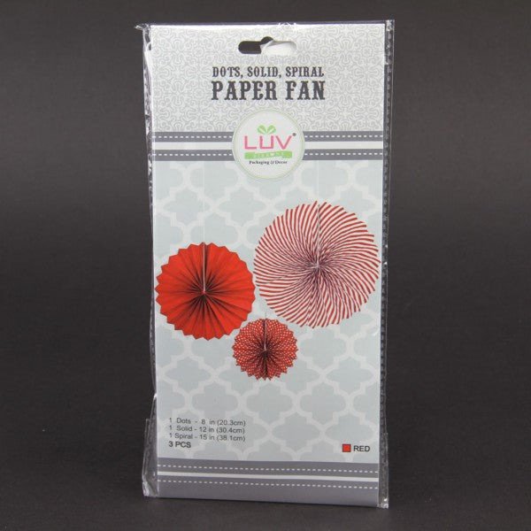 SPIRAL PAPER FAN 3/SET