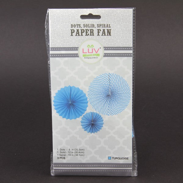 SPIRAL PAPER FAN 3/SET