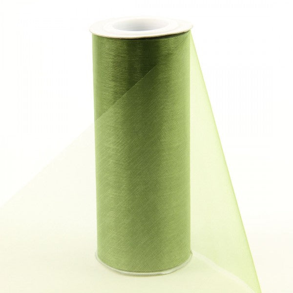 6"X20YD ORGANZA MOSS GREEN A4