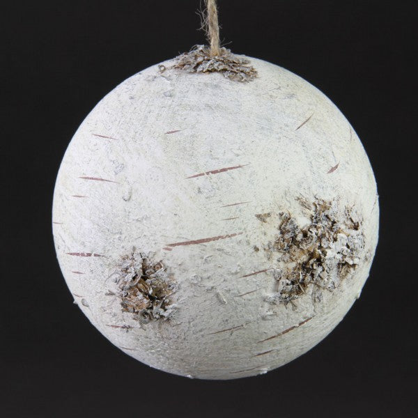 4.5"SNOW BIRCH BALL ORN WHT