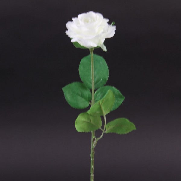 17"SM.ROSE STEM WHITE