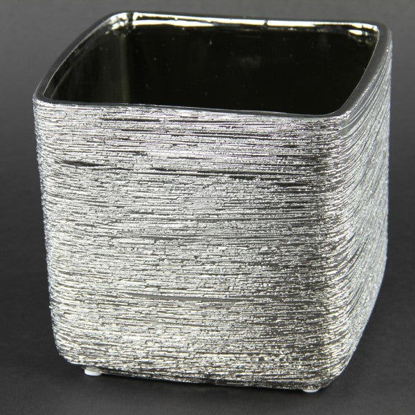 6.5"LG.ETCHED CUBE SILVER