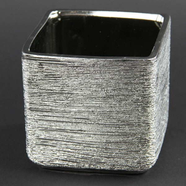 5.25"MED.ETCHED CUBE SILVER