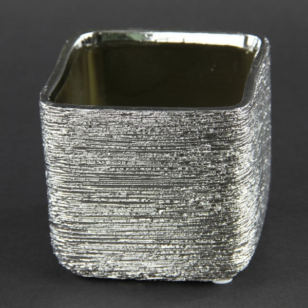 4"ETCHED CUBE SILVER