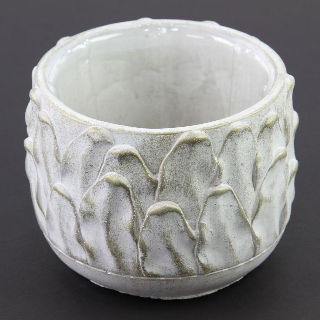5" RND GOLD LEAF POT