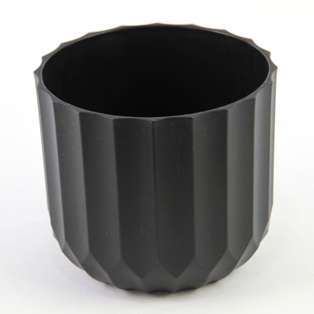 5"RND CARVED PLANTER BLACK
