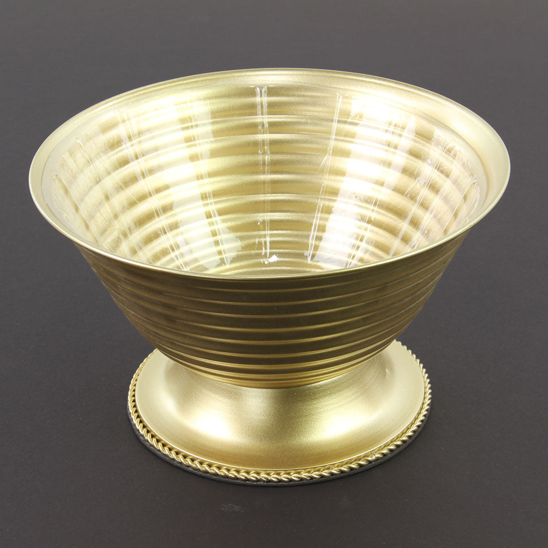 RIBBED METAL URN ALL.GOLD