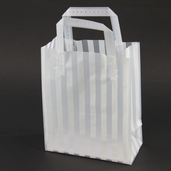 8"X4"X10"WHT STRIPE FRST.BAG