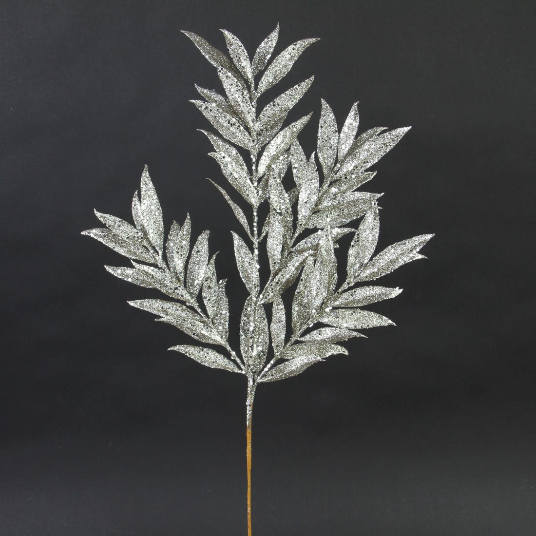24"GLIT.RUSCUS SPRAY CHAMPAGNE