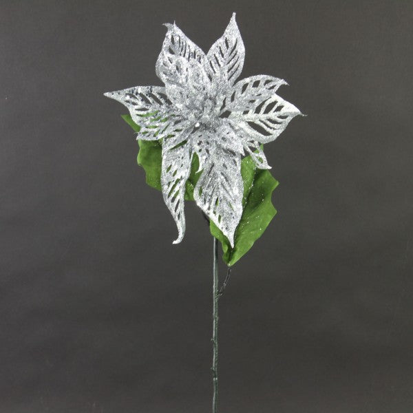 28"WOVEN/GLT.POINSETTIA SILVER
