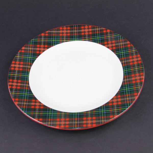 10.25"PLATE W/PLAID EDGE A25