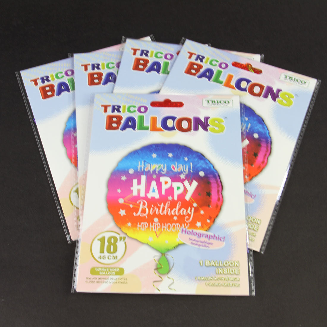 18"HAPPY BIRTHDAY MYLAR 5/PKG