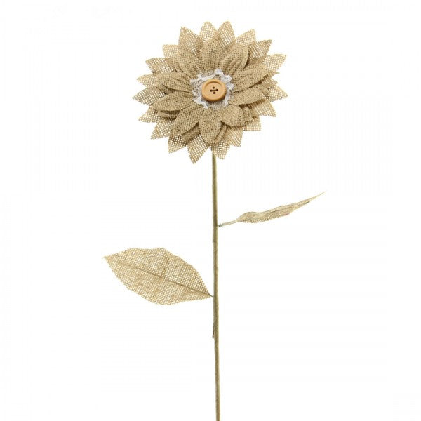 24" BURLAP SINGLE DAISY  A25