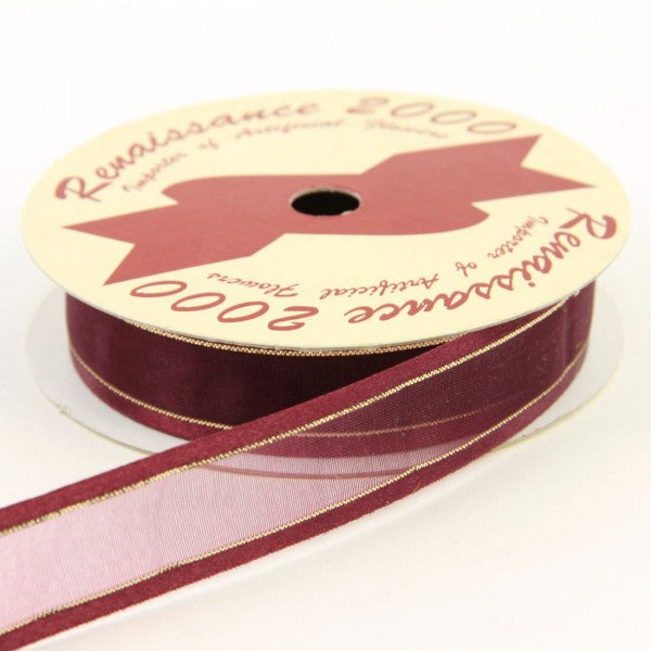 7/8"SHEER BURGUNDY/GOLD A4