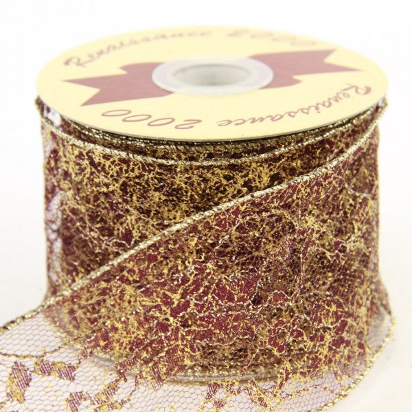 2.5"X10YD BURG/GOLD LEAF A4