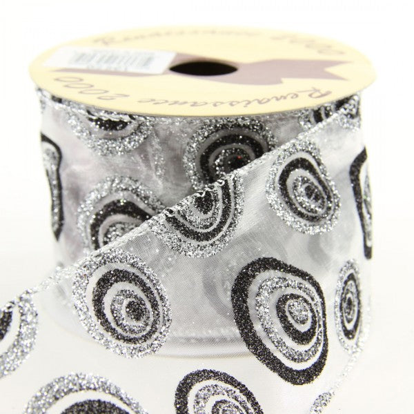 2.5"X10YD SIL/BLK CIRCLES A4