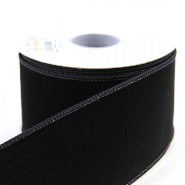 2.5"X10YD WIRED VELVET BLACK