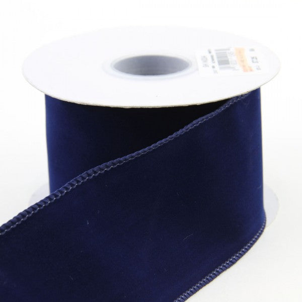 2.5"X10YD WIRED VELVET NAVY