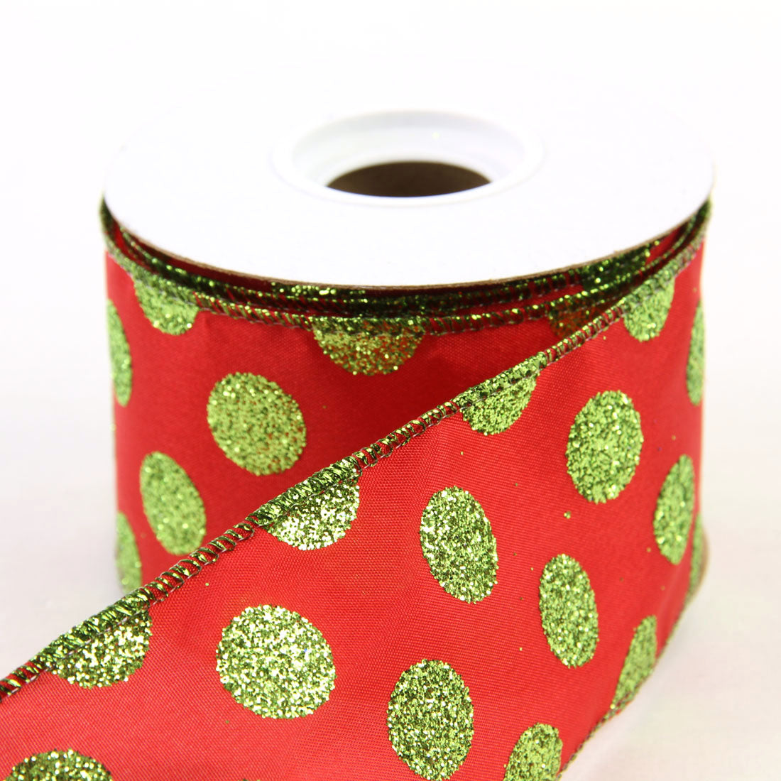 2.5"X10YD GREEN DOTS GLIT.