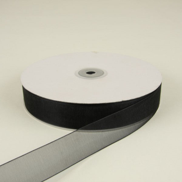 7/8" LUSTER SHEER BLACK 100YD