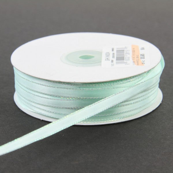 1/4" X 50 YD DOUBLE FACE SATIN IRID EDGE