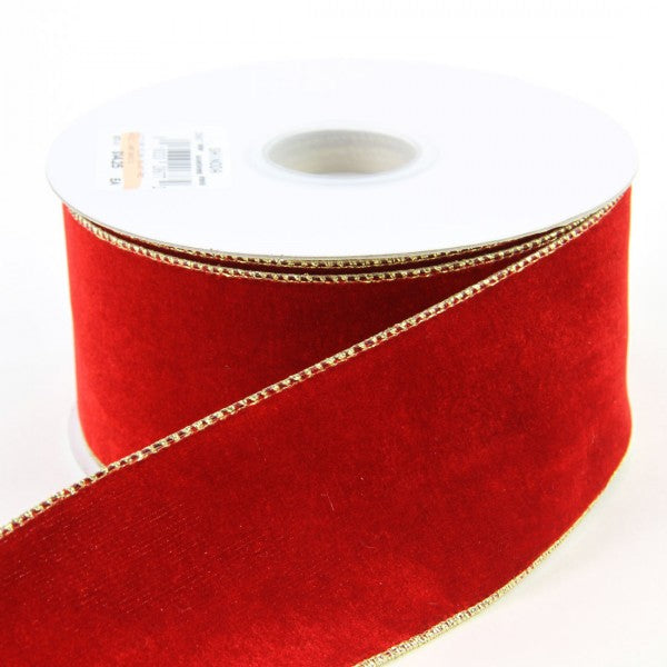 2.5"X10Y PLUSH VELVET RED