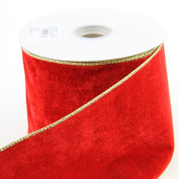 4"X10Y PLUSH VELVET RED