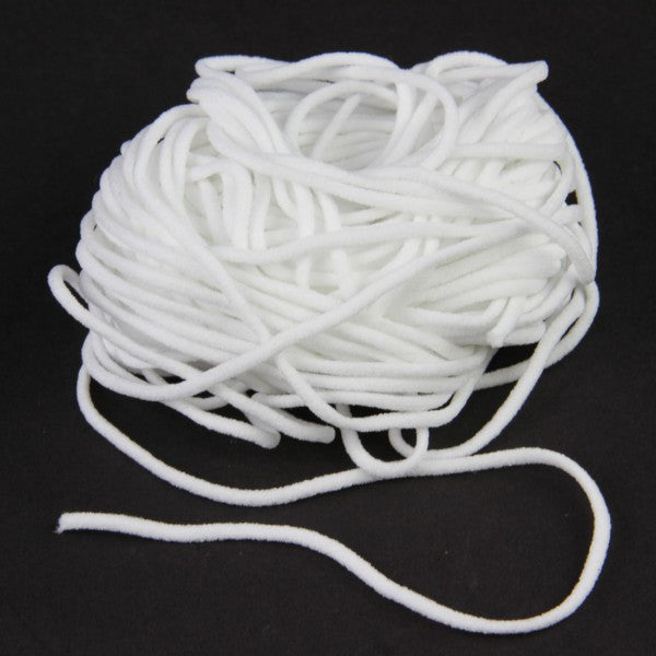 1/8"ROUND ELASTIC WHITE 20YD