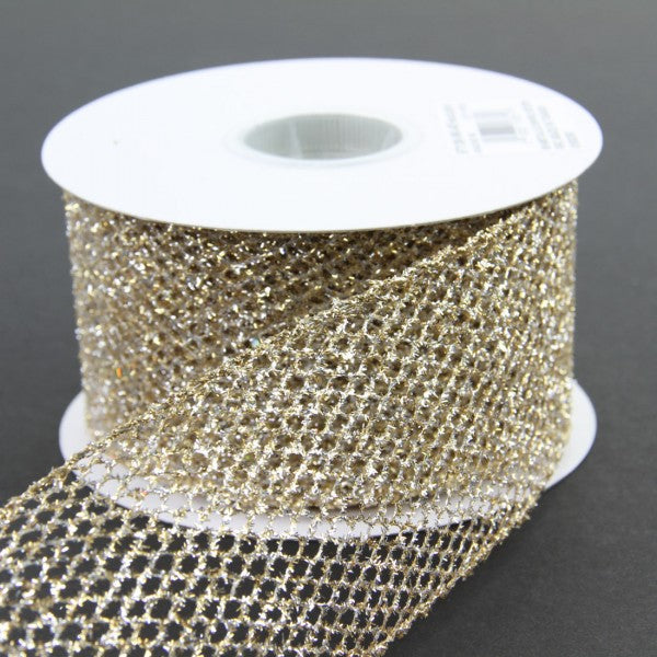 2.5"X10YD GRAND NET GLD/SIL