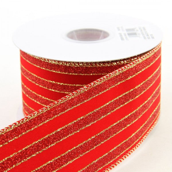 2.5"X10YD GLIT.STRIPE VELVET
