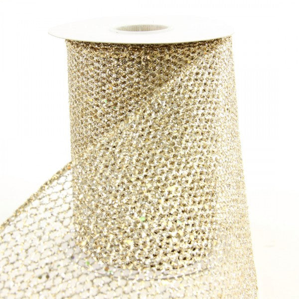 6"X10YD GRAND NET GLD/SIL