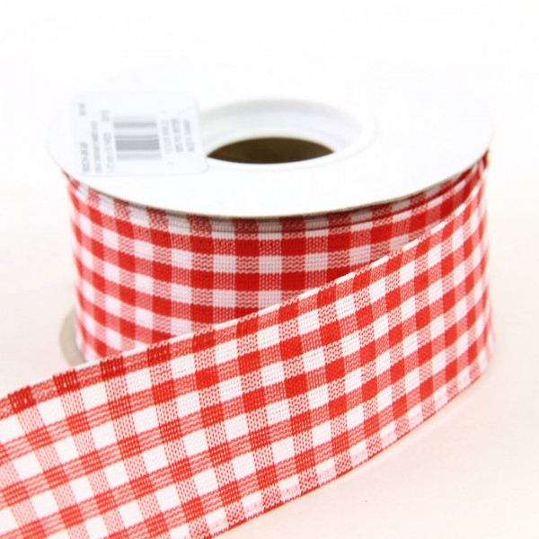1.5"X10Y GREAD GINGHAM RED