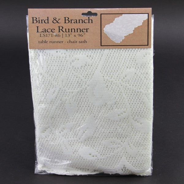 13"X96"LACE RUNNER W/BIRD