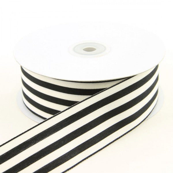 1.5"X25YD STRIPE BLK/IVORY
