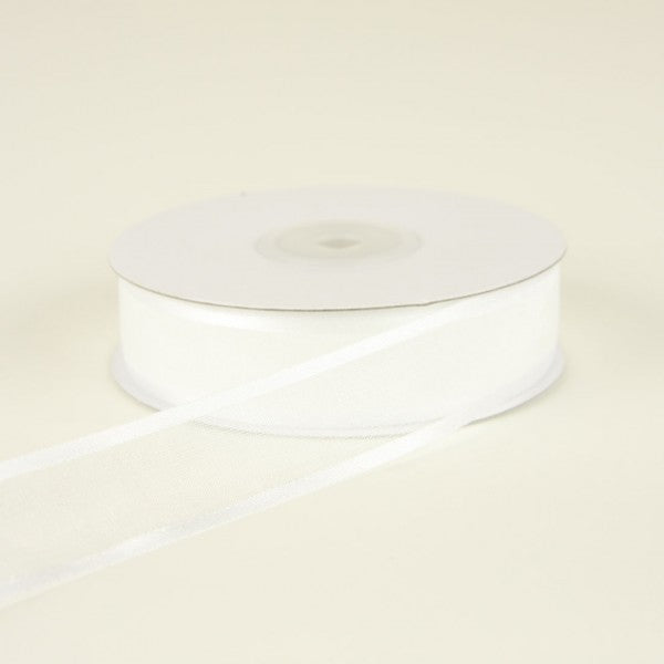 7/8" ORGANZA SATIN EDGE WH 25Y