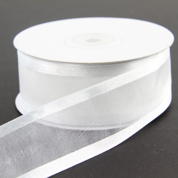 1.5" ORGANZA W/SATIN EDGE WH
