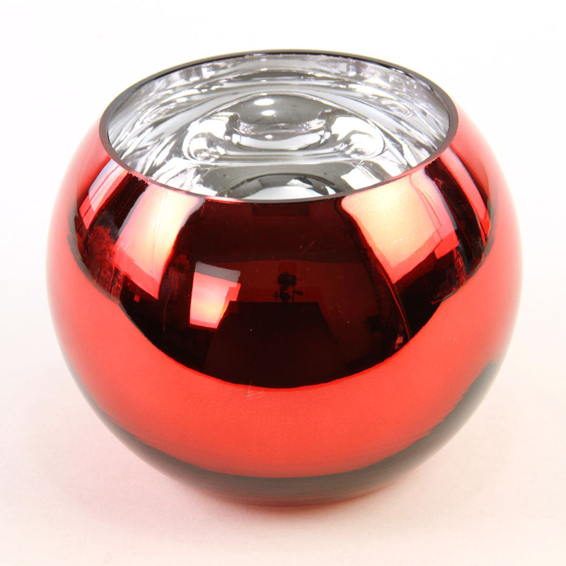 6"X4.5"BUBBLE BOWL VASE RED