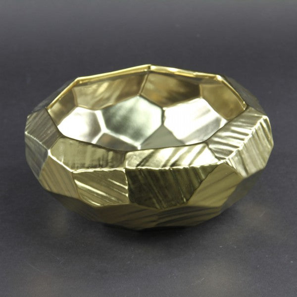 9.25"X3.75"GOLD GEO BOWL