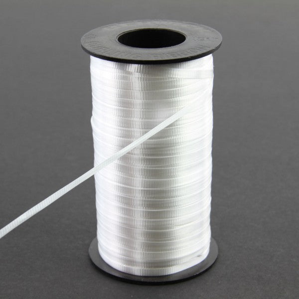 3/16"CURLY RIBBON 500YD WHT