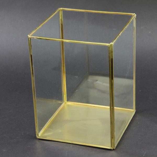BRASS/GLASS CANDLE HOLDER M25