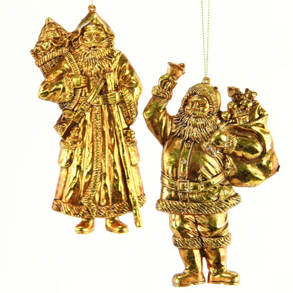 SANTA METALLIC ORN ASST A4