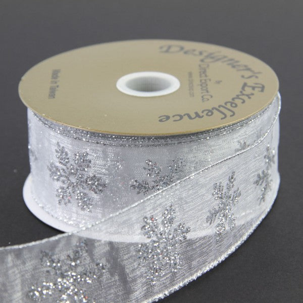 1.5"X10YD SHEER SNOWFLAKE