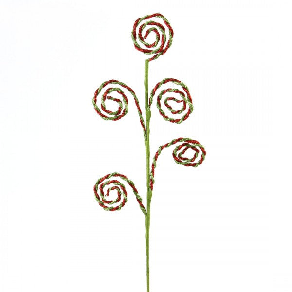 24"SWIRL SPRAY GREEN/RED