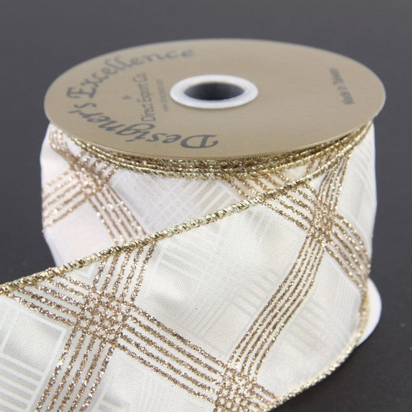 2.5"X10YD LATTICE IVORY